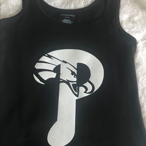 Philadelphia Phillies Eagles Logo Black Tank